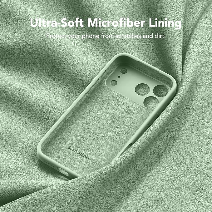 Magnetic for iPhone 17 Pro Case, Compatible with MagSafe, [Full Camera Protection][Screen Protector] Silicone Shockproof Protective Phone Case for iPhone 17 Pro 6.3", Light Cyan