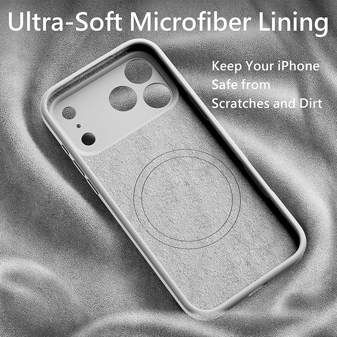 FireNova Magnetic for iPhone 17 Pro Case, Compatible with MagSafe, [Integrated Silicone Camera Control Button] [Camera Protection] Anti-Scratch Microfiber Lining Phone Case, 6.3", White
