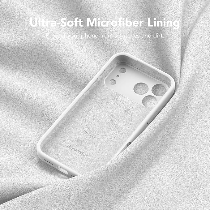 Magnetic for iPhone 17 Pro Case, Compatible with MagSafe, [Full Camera Protection][Screen Protector] Silicone Shockproof Protective Phone Case for iPhone 17 Pro 6.3", White