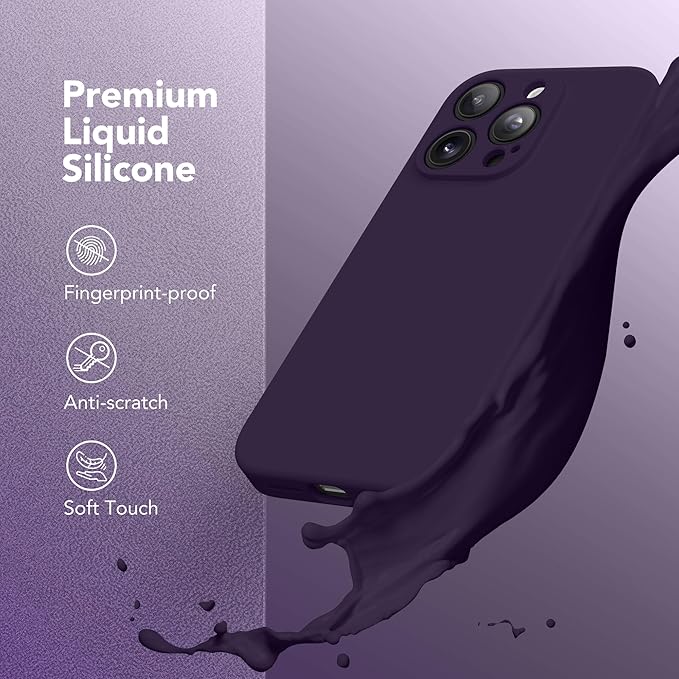 Magnetic for iPhone 13 Pro Max Case, Compatible with MagSafe, [Full Camera Protection][Screen Protector] Silicone Shockproof Protective Phone Case for iPhone 13 Pro Max 6.7", Deep Purple