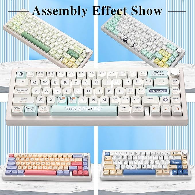 BOYI GMK67 Barebones Keyboard Kit,65% RGB Hot-Swap Gasket Mounted Tri-Mode BT/2.4GHz/USB-C 4000mAh Wireless Custom Programmable Mechanical Gaming Keyboard DIY Kit with Knob(White)