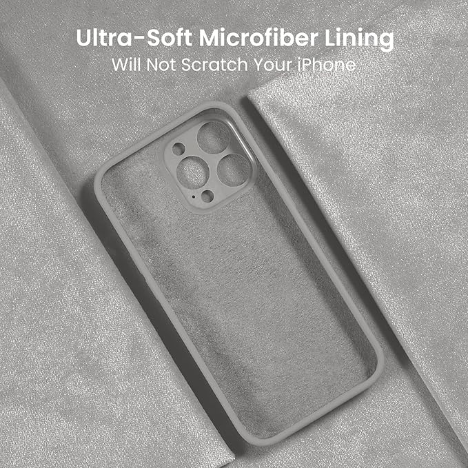 FireNova Designed for iPhone 15 Pro Max Case, Silicone Upgraded [Camera Protection] Phone Case, Soft Anti-Scratch Microfiber Lining Inside, 6.7 inch, Natural Titanium