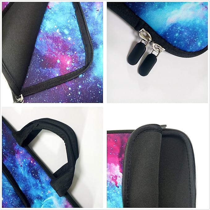 14 15 15.4 15.6 inch Laptop Handle Bag Computer Protect Case Pouch Holder Notebook Sleeve Neoprene Cover Soft Carrying Case with Extra Pockets for Dell Lenovo Toshiba HP Chromebook ASUS Acer(Galaxy)