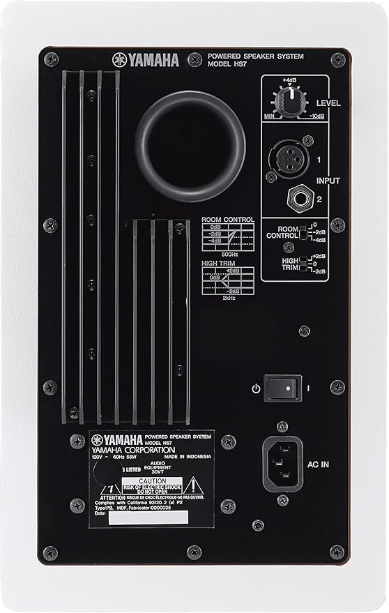 YAMAHA HS7W 7-Inch Powered Studio Monitor Speaker, White (Pack of 2)