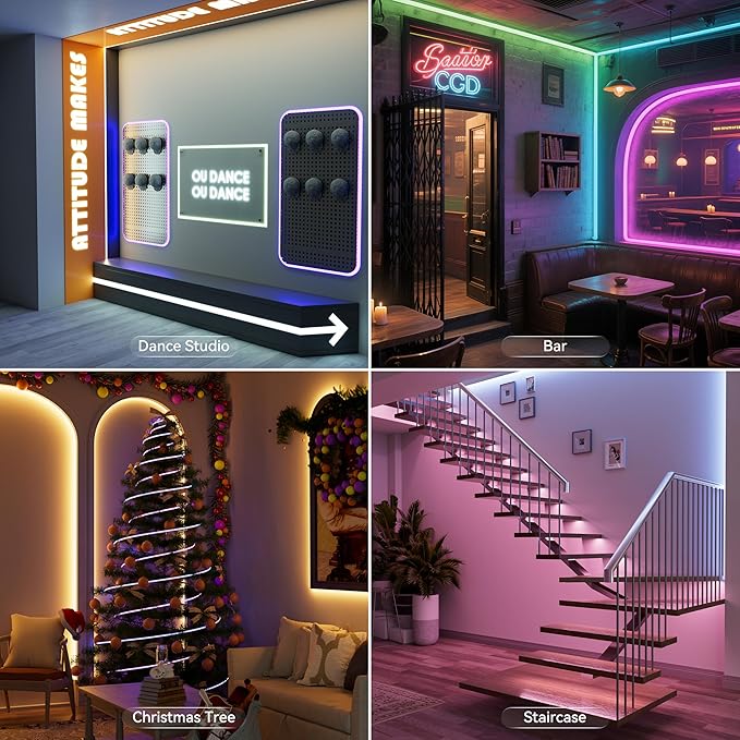 PAUTIX RGB COB LED Strip Light 32.8ft/10m,UL Listed 24V Color Changing Light Strips with 840LEDs/m Multicolor Flexible Tape Lights for TV,Room,Bedroom,Party DIY Decoration(Power Supply Not Included)