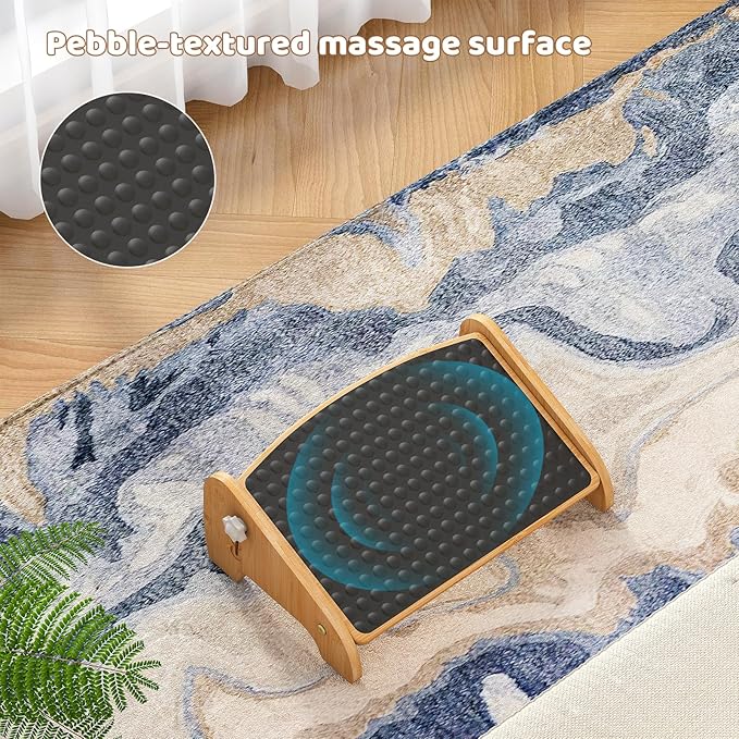 Adjustable Under Desk Footrest-Bamboo 4-Position Ergonomic Office Foot Stool with Large Non-Slip Surface, Improves Posture for Home,Office & Computer Desk Use (Natural)