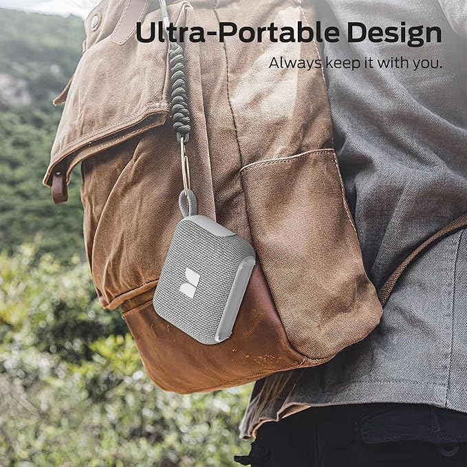 Monster Cube 1 Portable Bluetooth Speaker, IP68 Waterproof, Bluetooth 6.0, 20H Playtime, Powerful Stereo Sound, Speaker for Home, Outdoors and Travel, Grey