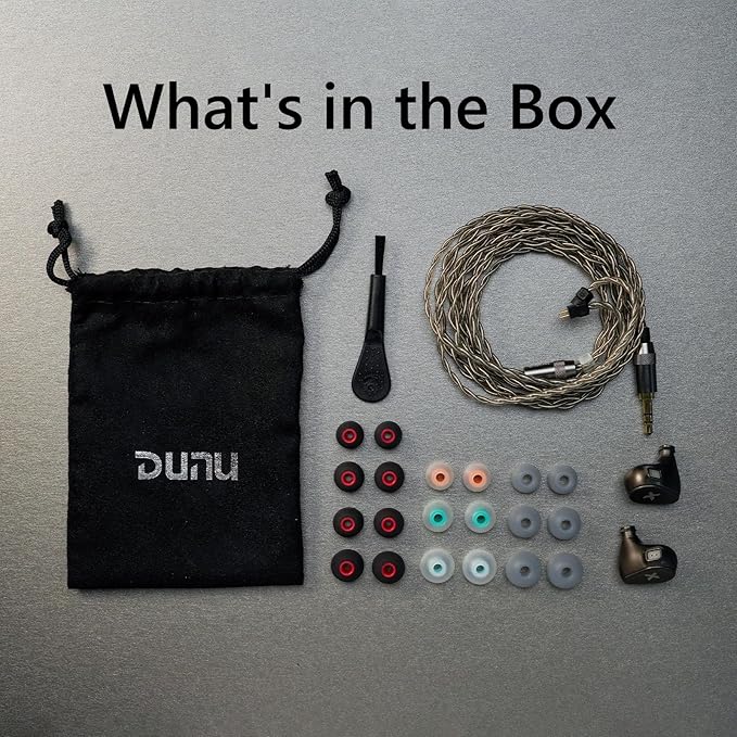 DUNU Titan X IEMs Gaming Earbuds, 10mm Dynamic Driver in-Ear Monitor, HiFi Wired IEM Earphones with OCC Silver-Plated Cables, Alloy Cavity IEMs for Stage Performance/Gaming/Music (3.5mm)