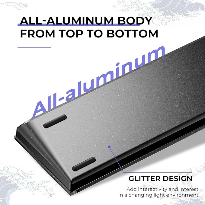 HITIME x XVX 60% Percent Keyboard with Strap, H61 Wired Aluminum Gaming Keyboard, Hot Swappable, Kanagawa Anime PBT Keycaps, RGB Backlit, Cherry Profile, Sound Absorbing Pads, Creamy Linear Switch