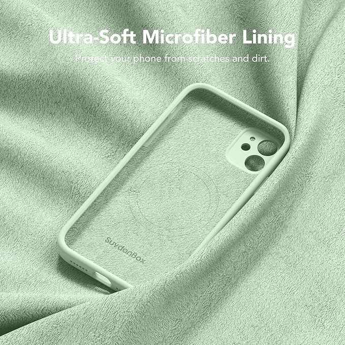 Magnetic for iPhone 11 Phone Case Silicone, Compatible with MagSafe, [Full Camera Protection][Screen Protector] Slim Shockproof Protective Case for iPhone 11 6.1", Light Cyan