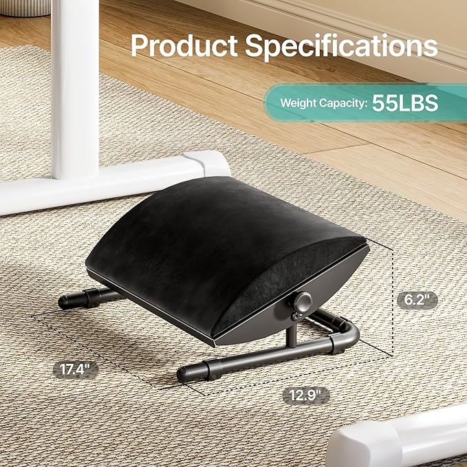 PEGZONE Foot Rest for Under Desk at Work, Ergonomic Footrest with Adjustable Tilt Angle,Foot Stools for Under Office Desk Chair, Rest Stool for Home Work and Study