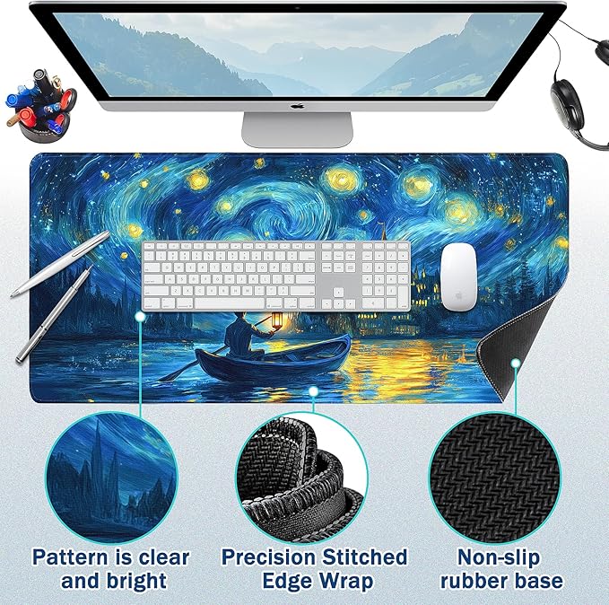 Extended Mouse Pad for Gaming & Office - 31.5"x11.8" Large Desk Mat with Smooth Surface and Stylish Design for PC, Home Office Decor, and Work