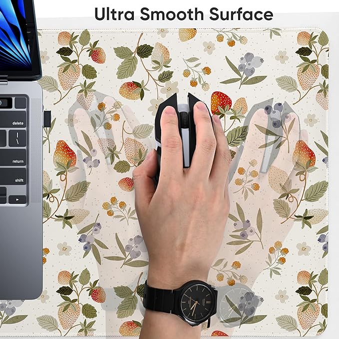 Gaming Mouse Pad Mat Extended XXL, Large PC Laptop Game Mouse Pad with Stitched Edges, Huge Desk Pad Mat, Anti-Slip Rubber Base Mousepad, 35.5"x15.4"x0.08" (MPX-33)