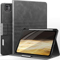 auaua Case for iPad Pro 11 Inch (M5/M4) 2025/2024, PU Leather Case with Pencil Holder, Supports Pencil Pro and Pencil(USB-C), Adjustable Angles, Auto Sleep/Wake (Grey)