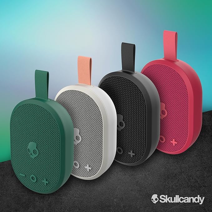 Skullcandy Ounce Wireless Bluetooth Speaker - IPX7 Waterproof Mini Portable Speaker with 16 Hour Battery, Downward Firing Passive Radiator, and Ballistic Nylon Carry Strap