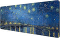 Thin Extended Gaming Mouse Pad （31.5 * 11.8 * 0.08 inch） with Stitched Edges Large Mousepad Long XXL Keyboard and Mouse pad Desk Mat for Gaming Office & Home - Starry Night Over the Rhone