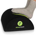 ErgoFoam Tall Foot Rest Premium Velvet Large Soft Foam Footrest for Back, Lumbar, Knee Pain | Rocker Foot Stool (Black)