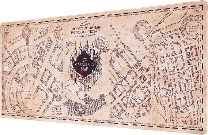 Grupo Erik XXL Mouse Pad Harry Potter Gifts | Gaming Desk Mat 31.5 x 13.8 inches Non-Slip Rubber Mat, Keyboard & Mouse Mat Large | The Marauders Map Gaming Gifts Gamer