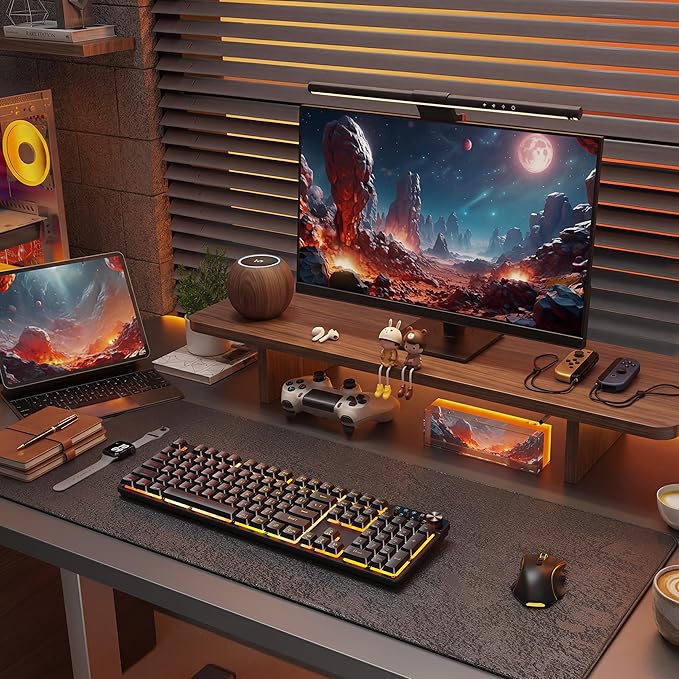 Redragon K521WL Wireless Gaming Keyboard with Knob, Tri-Mode BT/2.4G/USB-C RGB Mechanical Feeling Keyboard with Multimedia Keys, 4000mAh Battery, Anti-Ghosting, Compatible with PC - Upgrade