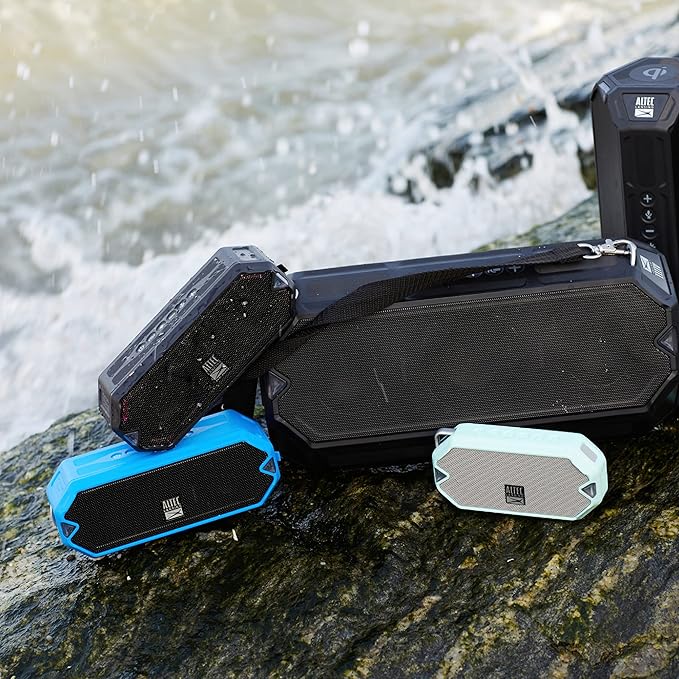 Altec Lansing - HydraJolt Wireless Bluetooth Speaker, Waterproof Portable Speakers with Built in Phone Charger and Lights, Everything Proof Outdoor, Shockproof, Snowproof, 16 Hours Playtime
