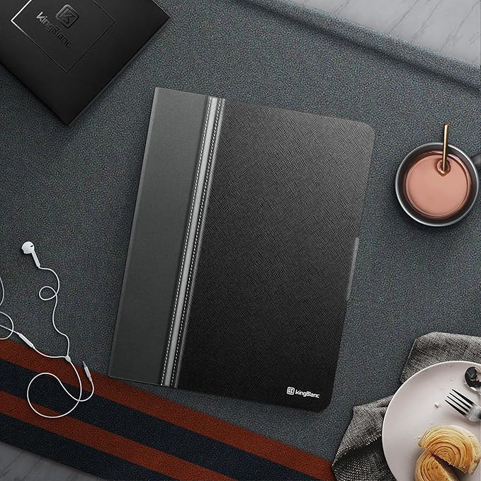 KingBlanc Case for iPad Pro 13-inch (M5 2025, M4 2024) with Pencil Holder, PU Leather Book-Style Cover, Auto Sleep/Wake, Pencil Pro & USB-C Compatible, Multi-Angle Stand for Viewing & Drawing, Black