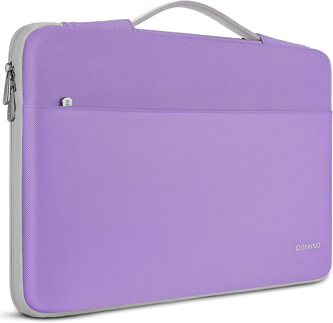 DOMISO 13.3 inch Laptop Case Sleeve Protective Cover Compatible with 14 inch MacBook Pro M4 M3 M2/MacBook Pro Max,13-13.3 inch Dell,Lenovo, HP,Waterproof Computer Cases Bag with Handle,Purple