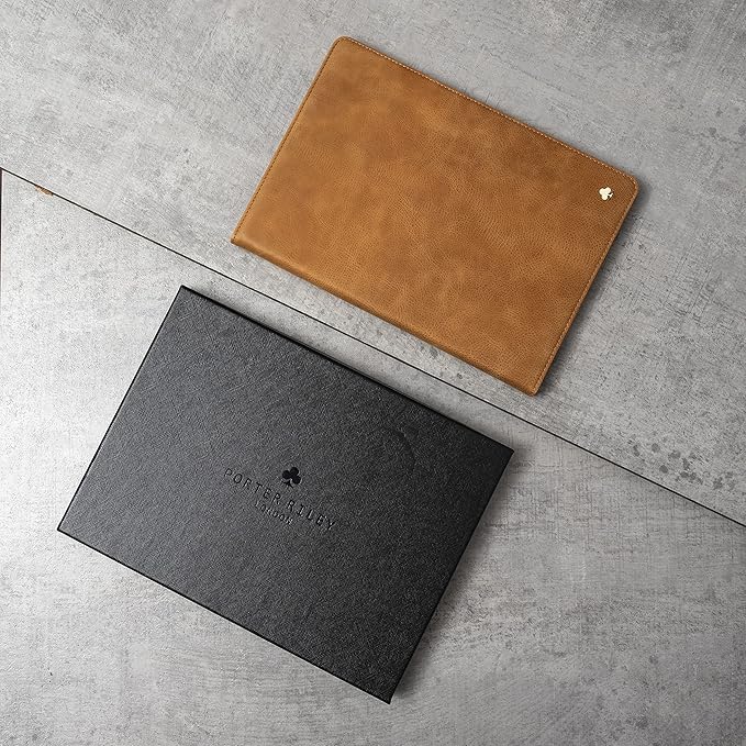 Porter Riley - Leather Case for iPad Pro 12.9" 6th / 5th / 4th Gen. Premium Genuine Leather Stand/Cover/Flip Case (Tan)