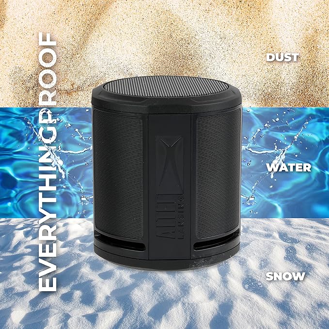Altec Lansing HydraMicro - Waterproof Bluetooth Speaker, Lightweight & Portable Speaker for Travel & Outdoor Use, Black